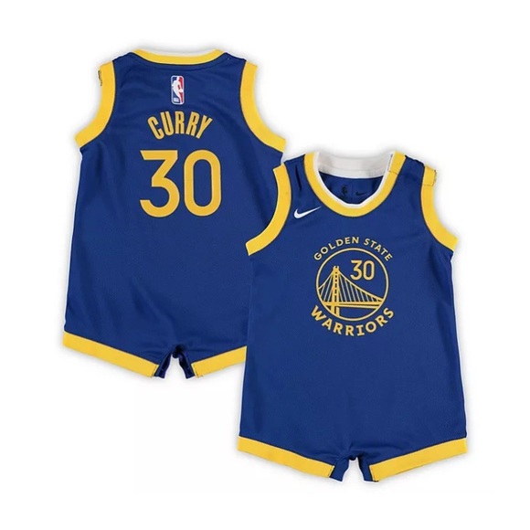 adidas Other - Adidas Blue & Gold NBA Golden State Warriors Steph Curry Jersey Romper Size 12M